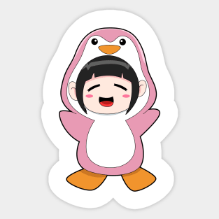 Child with Penguin Costume Sticker